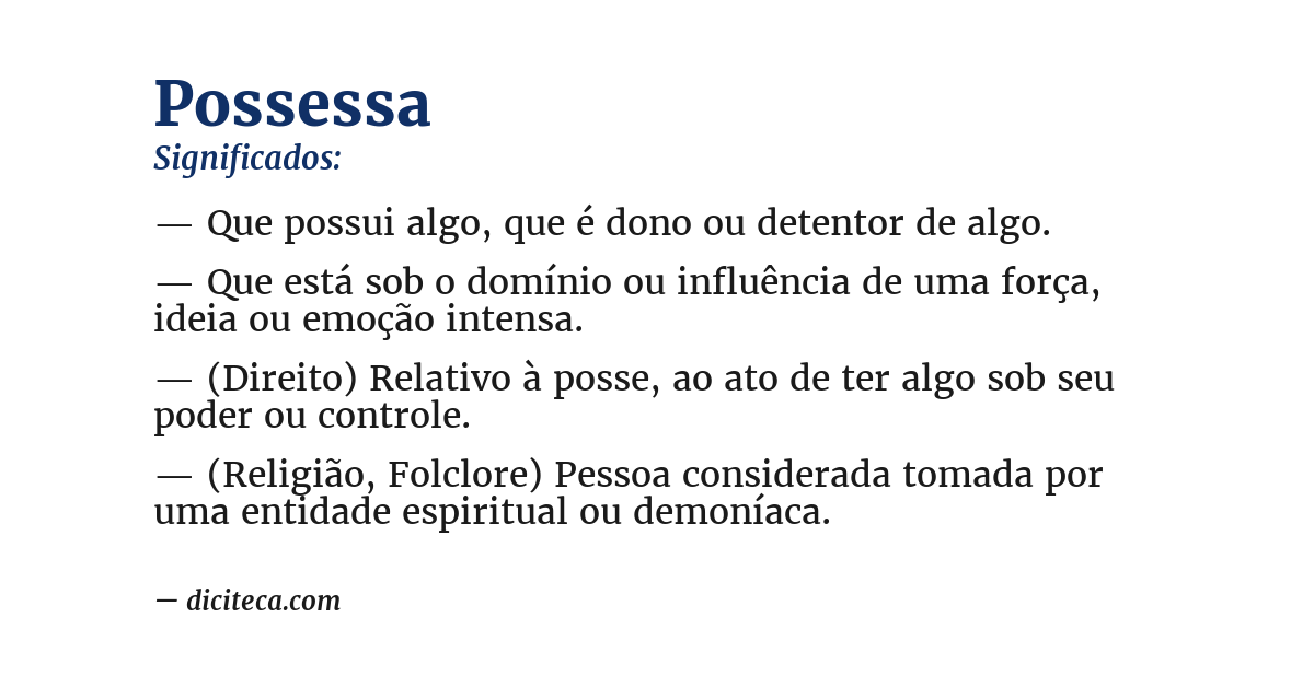 Significado de possessa