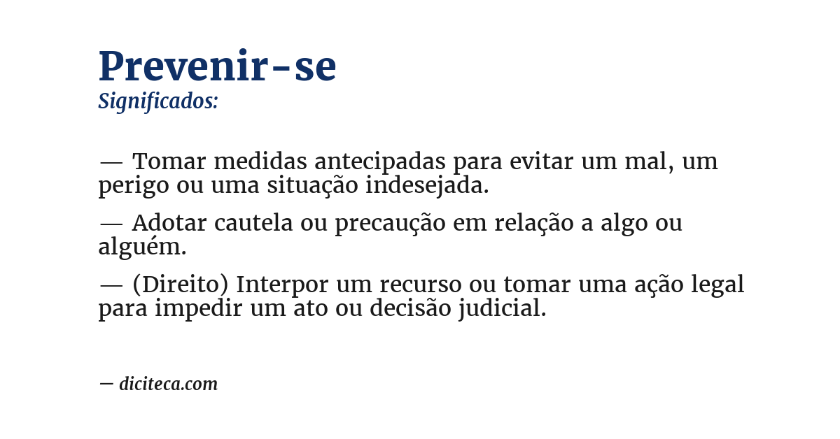 Significado de prevenir-se