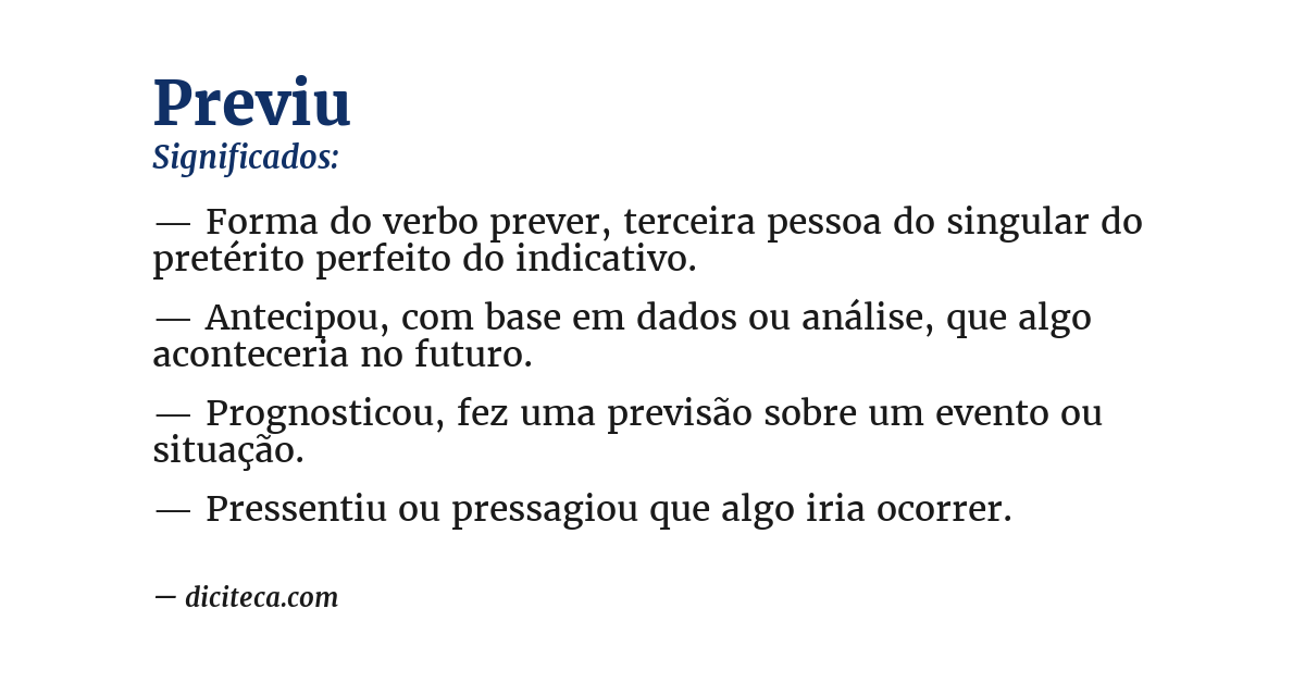 Significado de previu