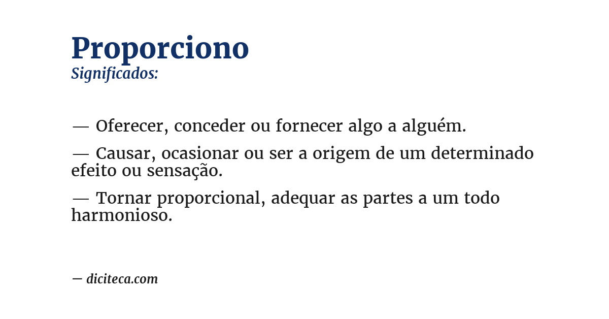 Significado de proporciono