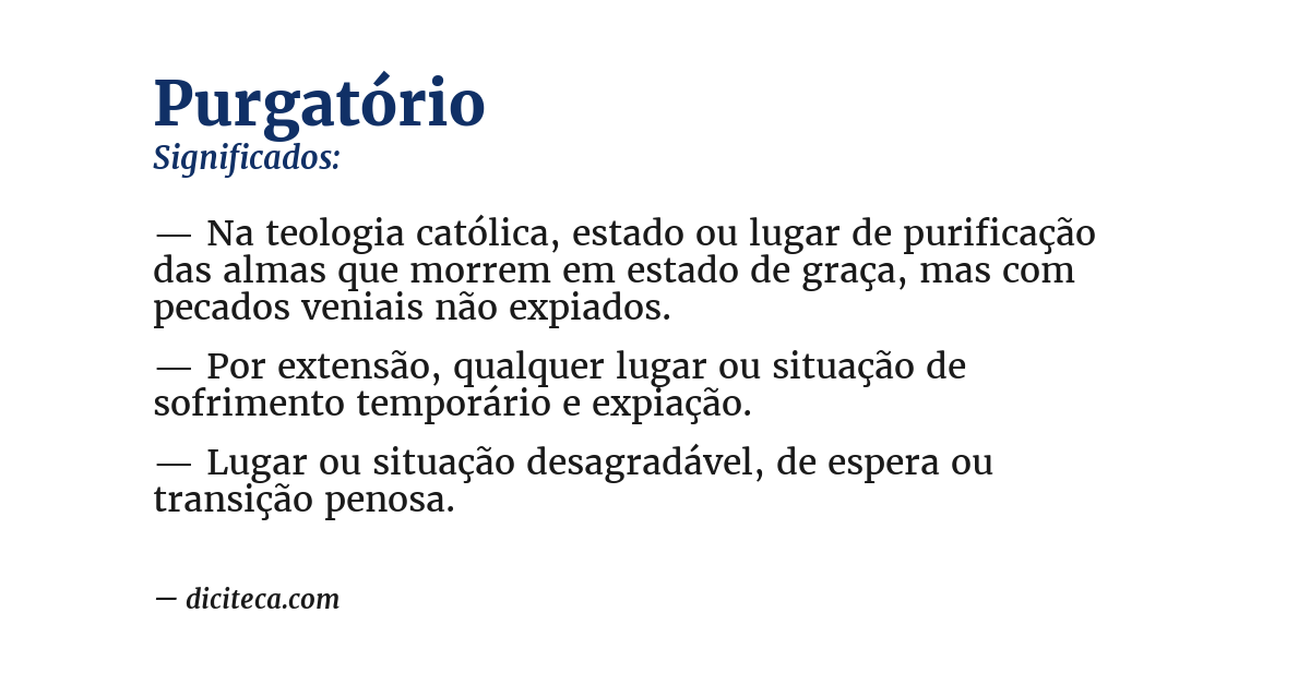 Significado de purgatório