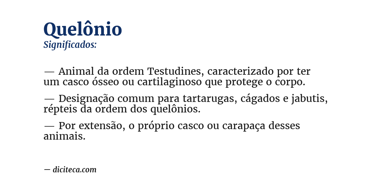 Significado de quelônio