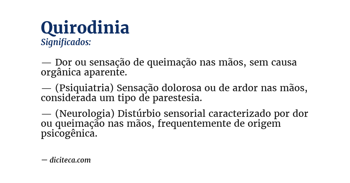 Significado de quirodinia