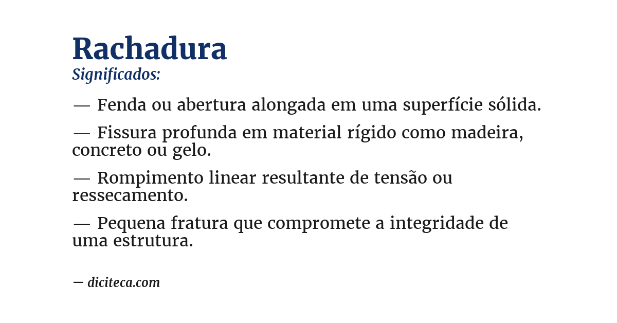 Significado de rachadura