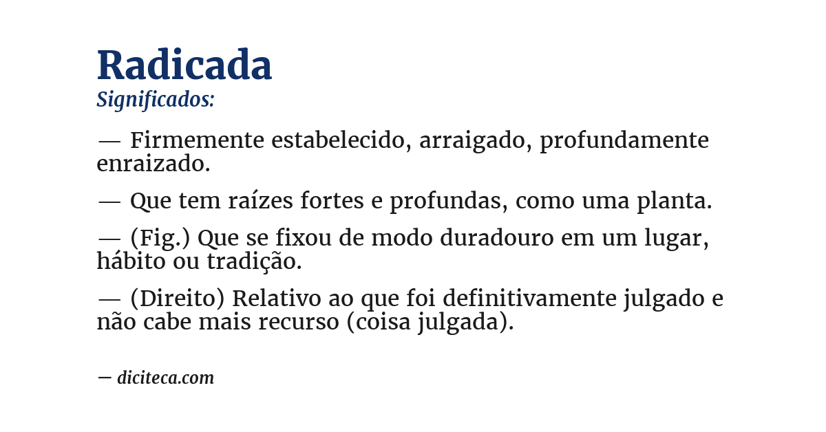 Significado de radicada