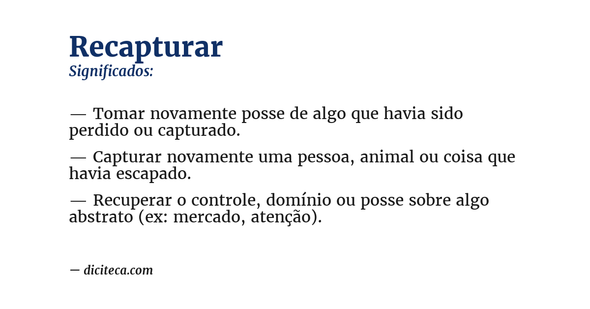 Significado de recapturar