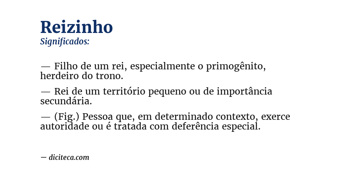Significado de reizinho