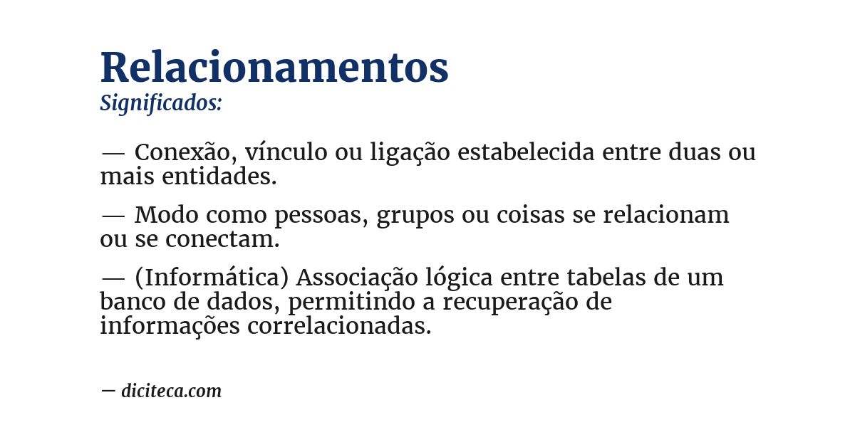 Significado de relacionamentos