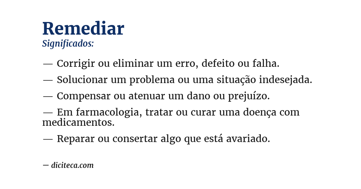 Significado de remediar