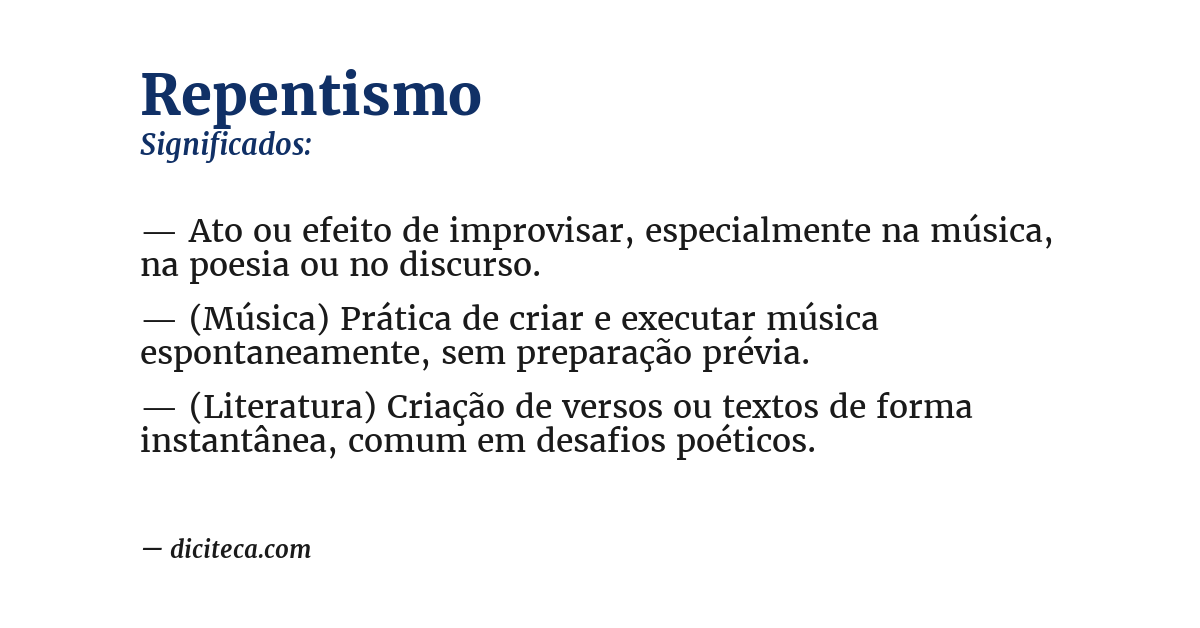 Significado de repentismo