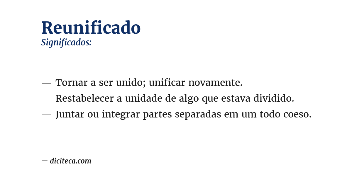 Significado de reunificado