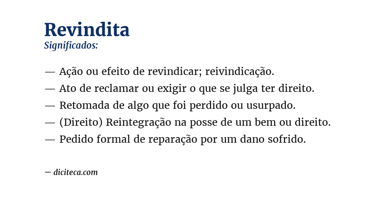 Significado de revindita
