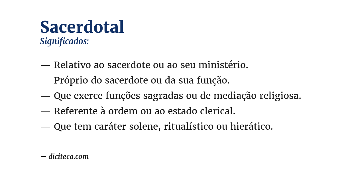 Significado de sacerdotal