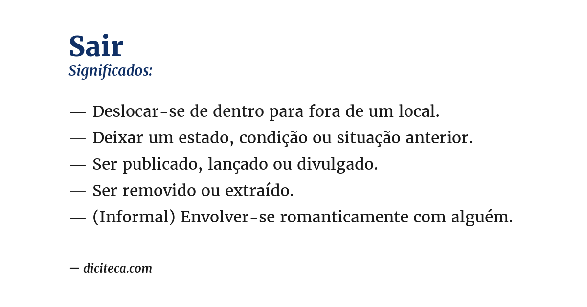 Significado de sair