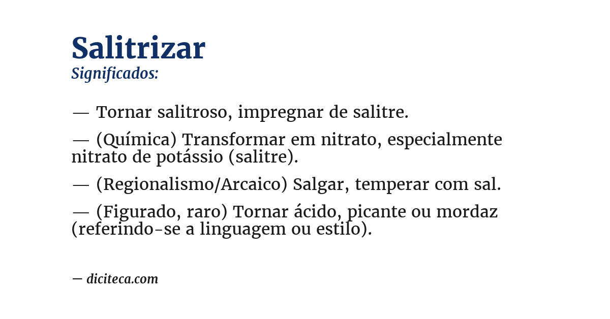 Significado de salitrizar