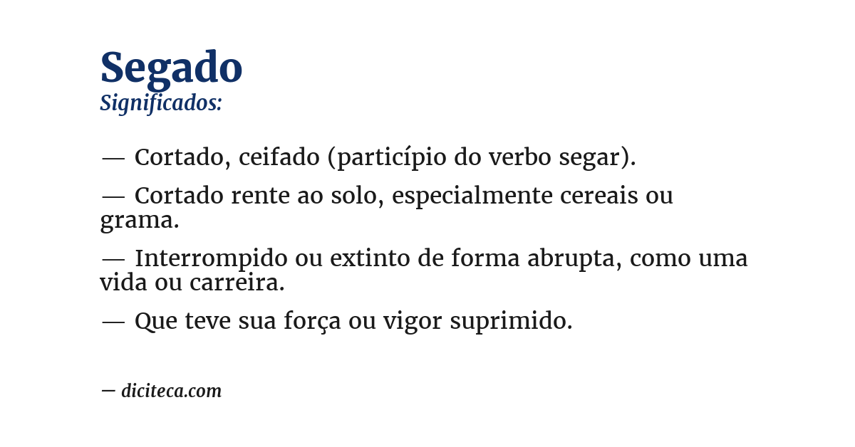 Significado de segado