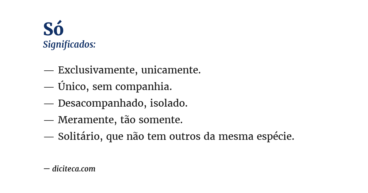Significado de só