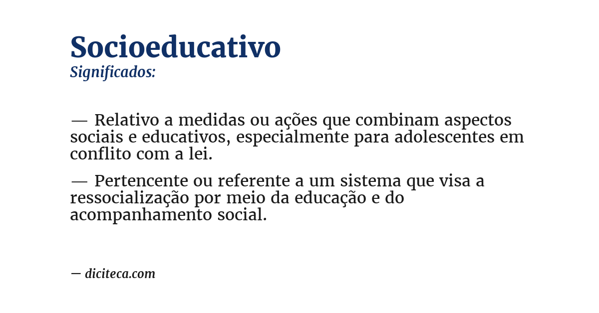Significado de socioeducativo
