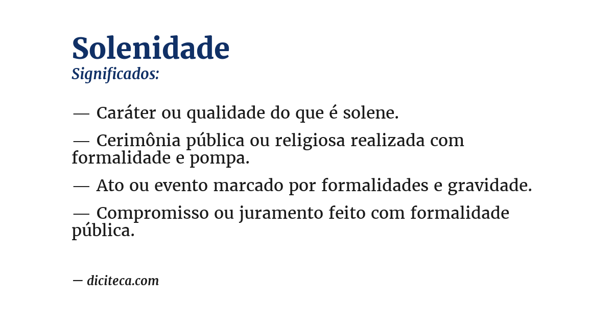 Significado de solenidade