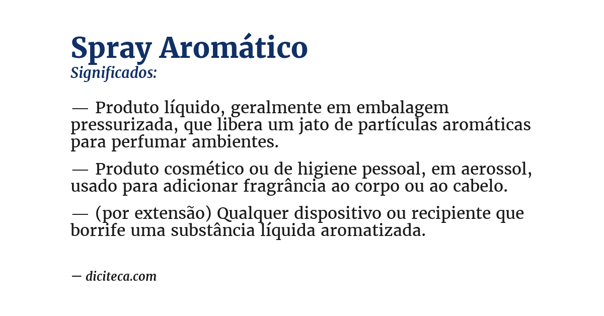 Significado de spray aromático