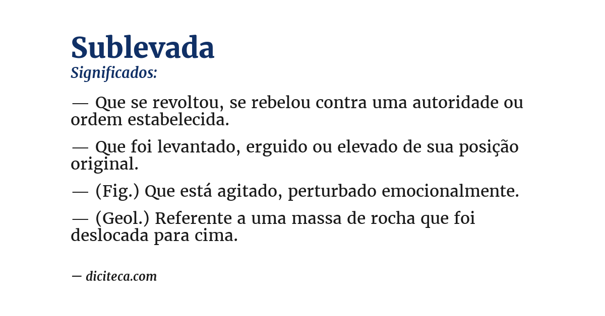 Significado de sublevada