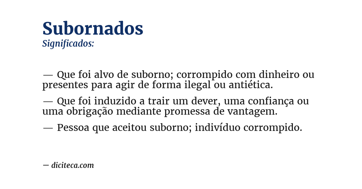 Significado de subornados