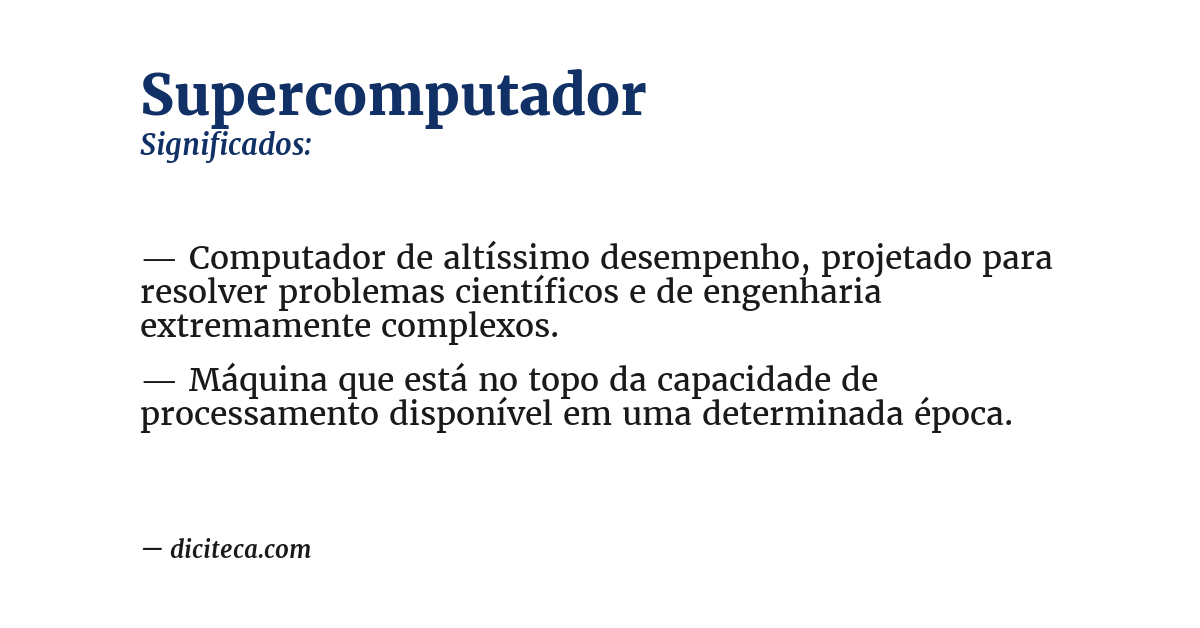 Significado de supercomputador