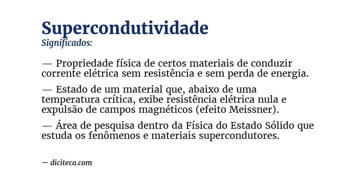 Significado de supercondutividade