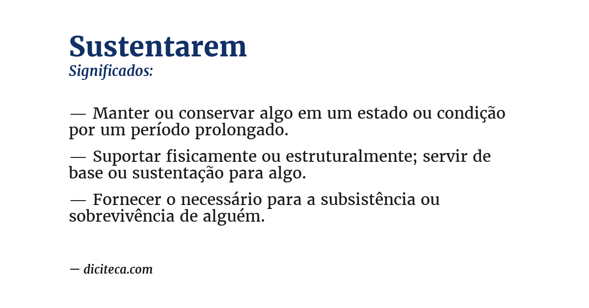 Significado de sustentarem