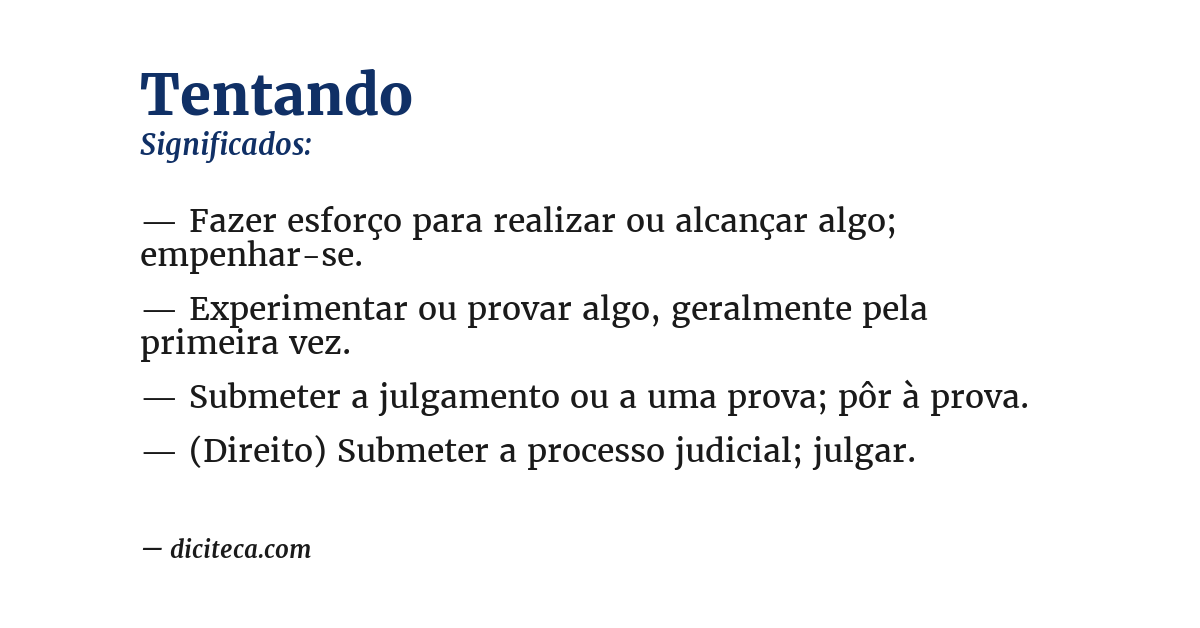 Significado de tentando