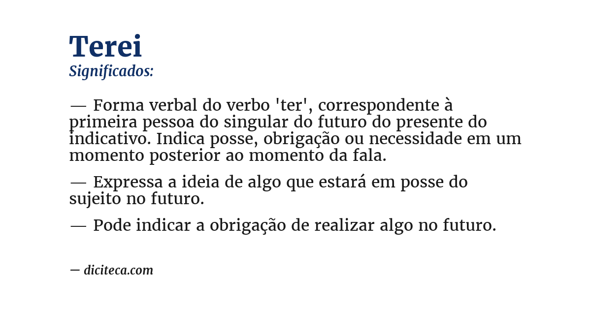 Significado de terei