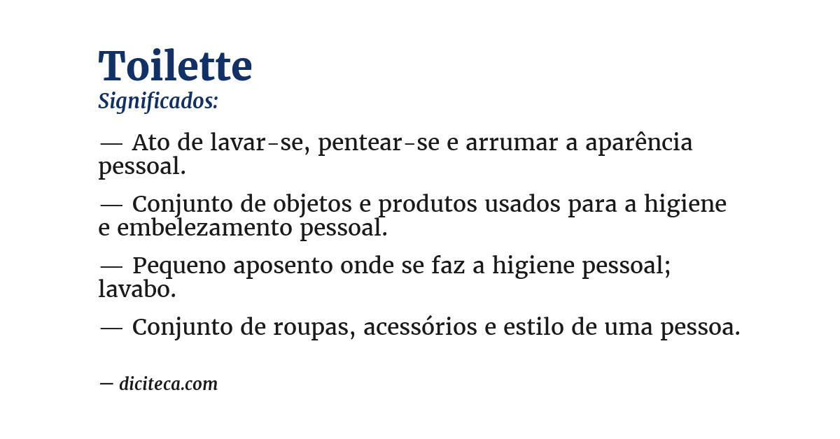 Significado de toilette