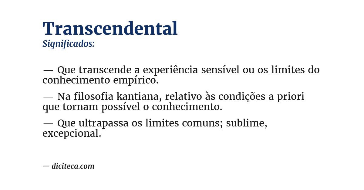 Significado de transcendental