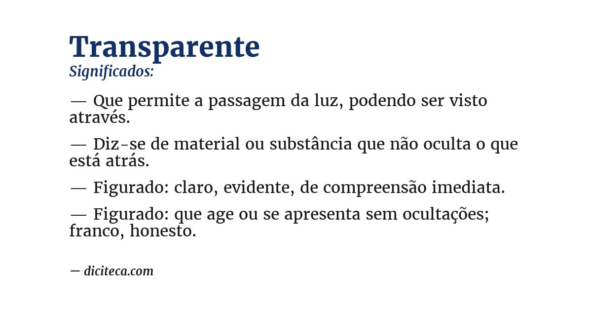 Significado de transparente