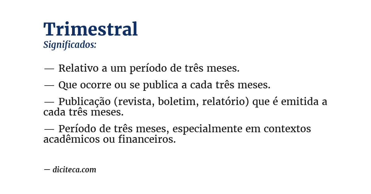 Significado de trimestral