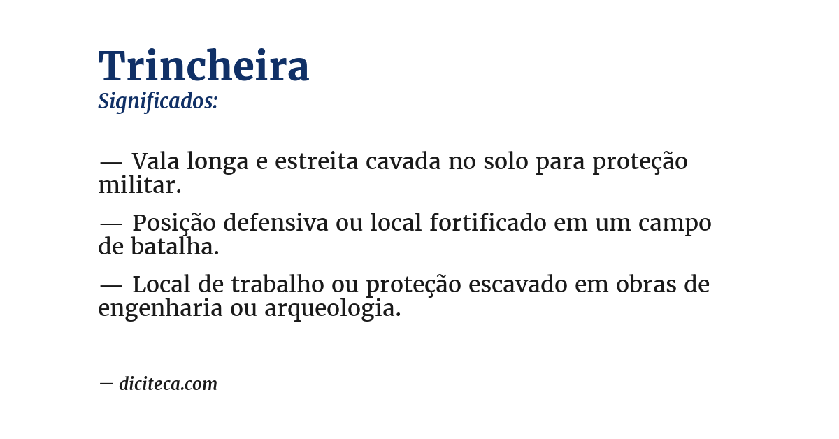 Significado de trincheira