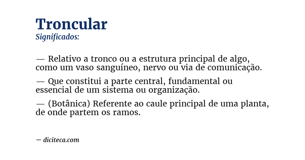 Significado de troncular