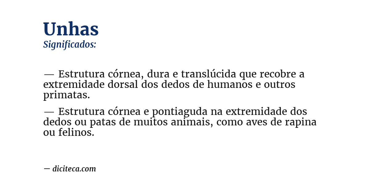Significado de unhas