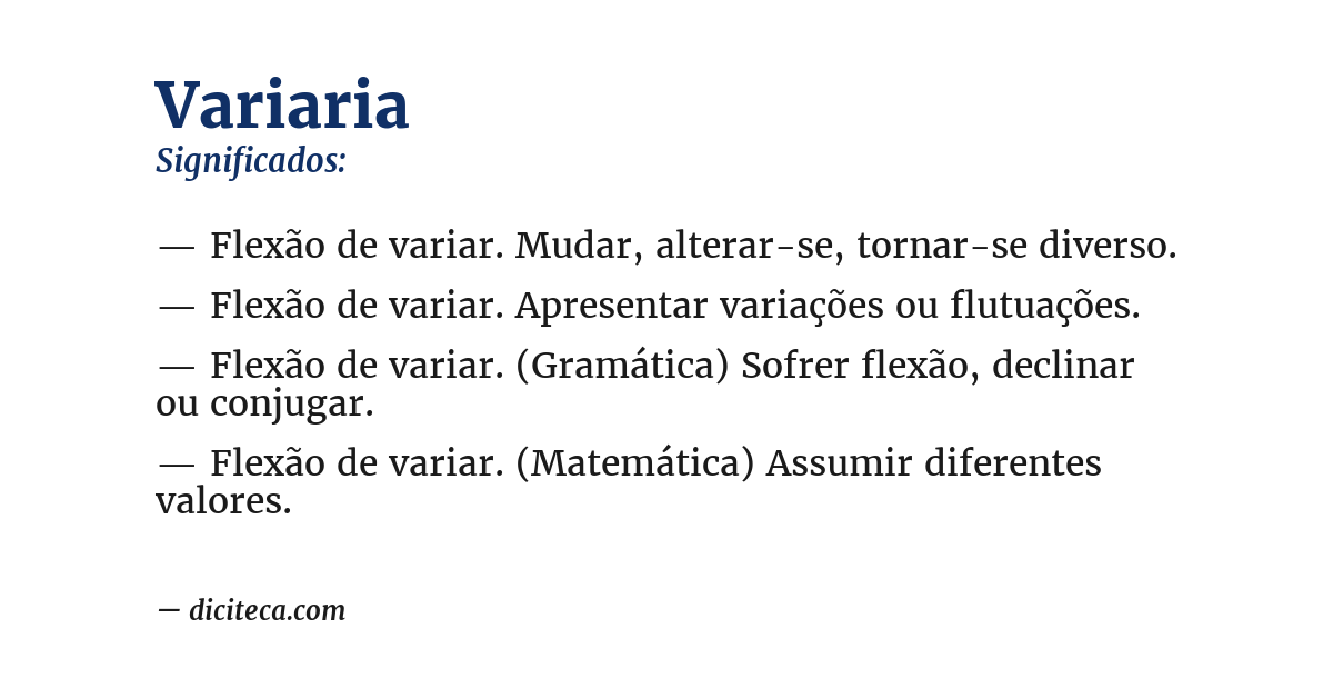 Significado de variaria