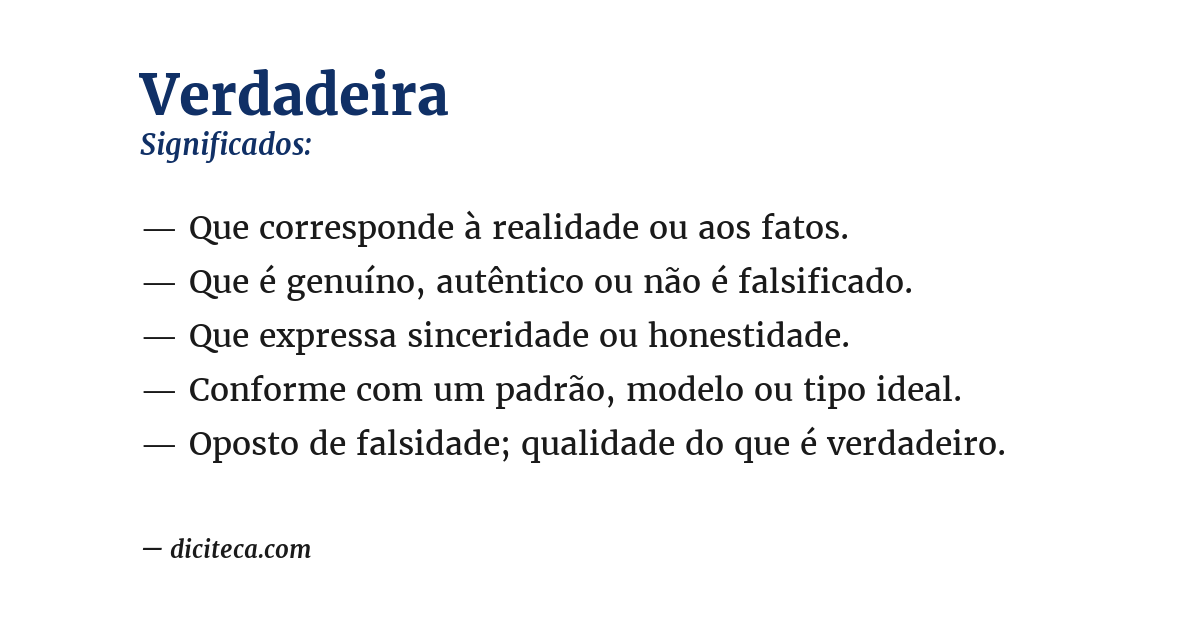 Significado de verdadeira