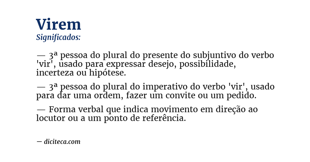 Significado de virem