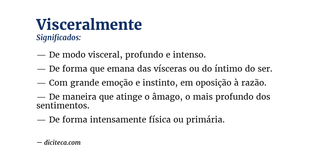 Significado de visceralmente