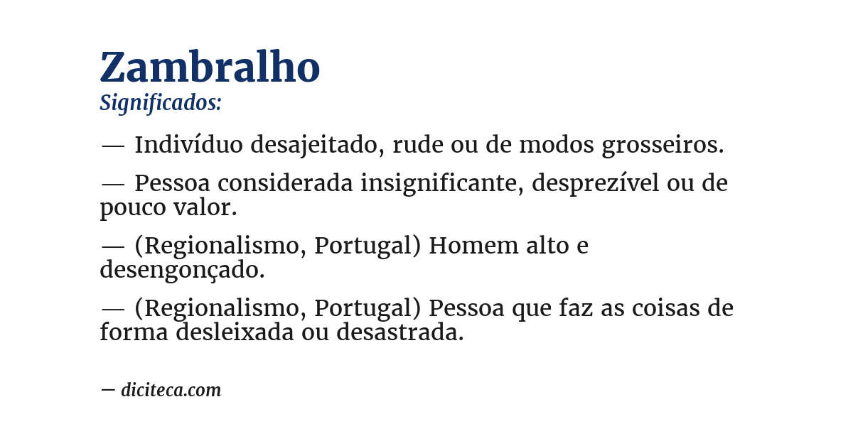 Significado de zambralho