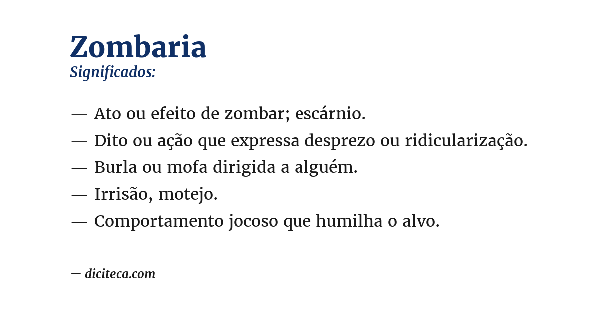 Significado de zombaria