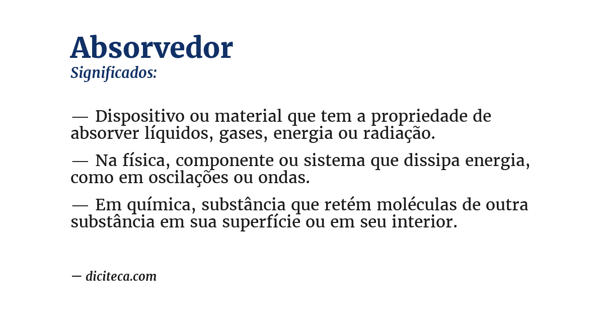 Significado de absorvedor
