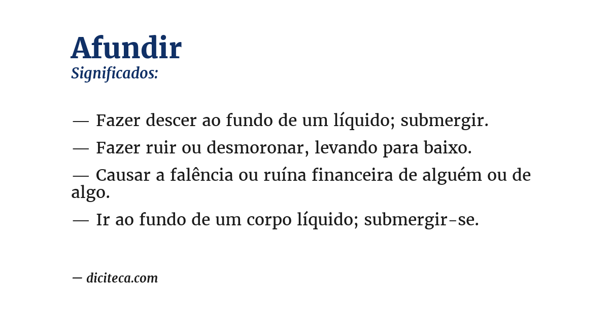 Significado de afundir