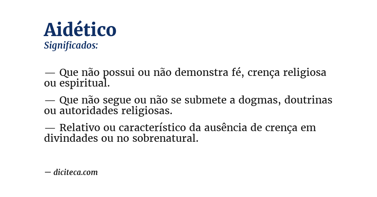 Significado de aidético