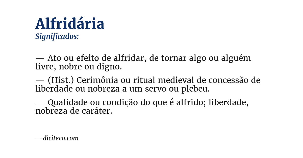 Significado de alfridária