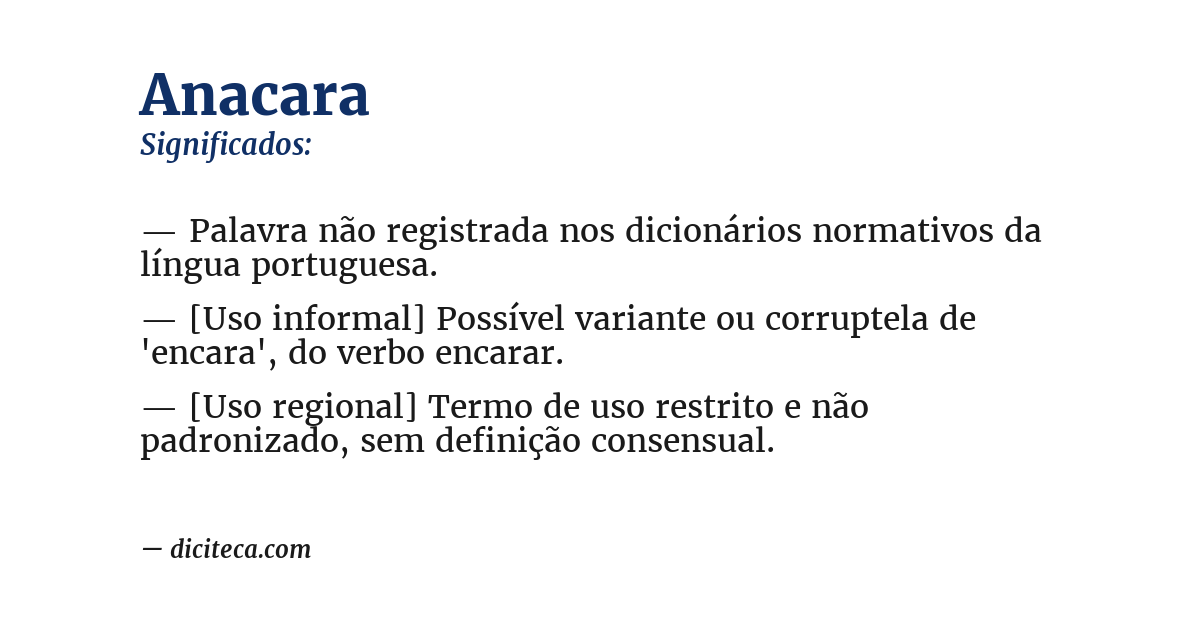 Significado de anacara