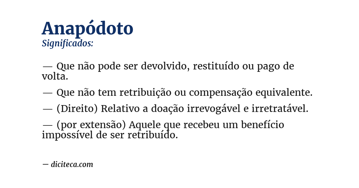 Significado de anapódoto